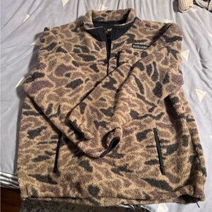 BURLEBO Men's Zip Up Camouflage Sweater